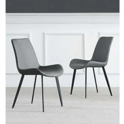 Upholstered Kitchen Chairs (Set of 2) - Grey Dark Grey Hot