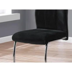 Monarch Velvet Chairs with Chrome Base (Set of 2) - - Black Sale