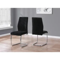 Monarch Velvet Chairs with Chrome Base (Set of 2) - - Black Sale