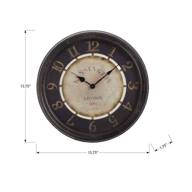 Monarch Wall Clock Brown