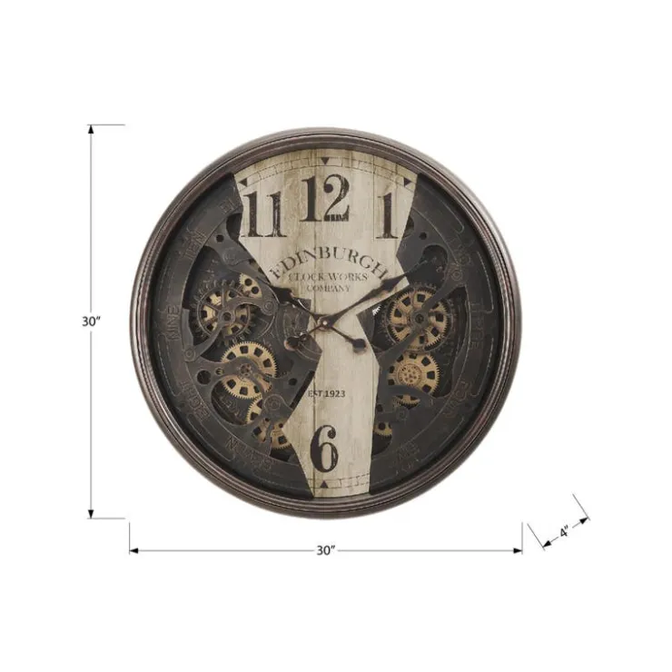 Monarch Wall Clock Brown