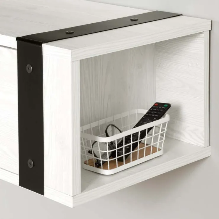 Meubles South Shore Wall Mounted Media Console - South Shore White Pine Hot
