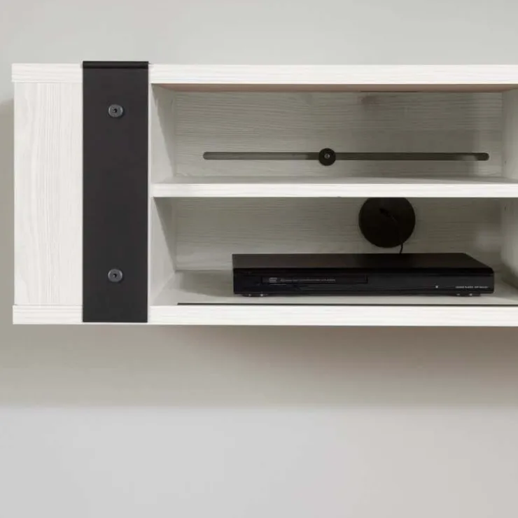 Meubles South Shore Wall Mounted Media Console - South Shore White Pine Hot
