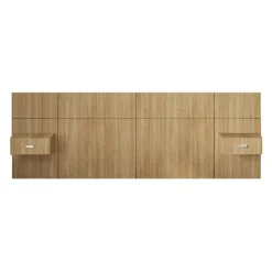 SUA-V Wall Units with 2 Integrated Nightstands for Queen Beds - Natural Sale