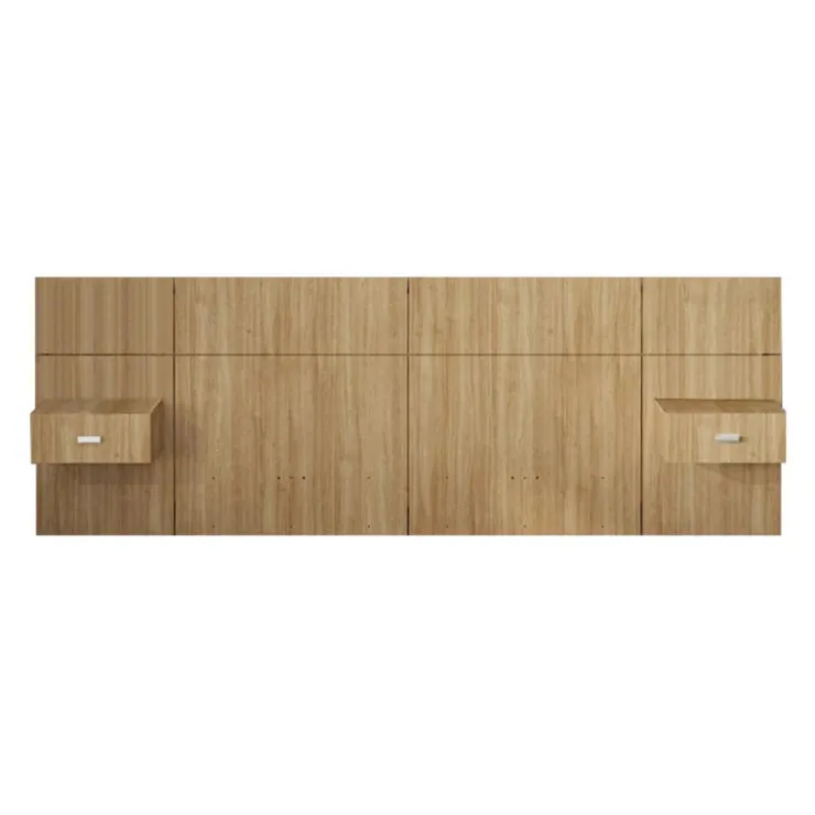 SUA-V Wall Units with 2 Integrated Nightstands for Queen Beds - Natural Sale