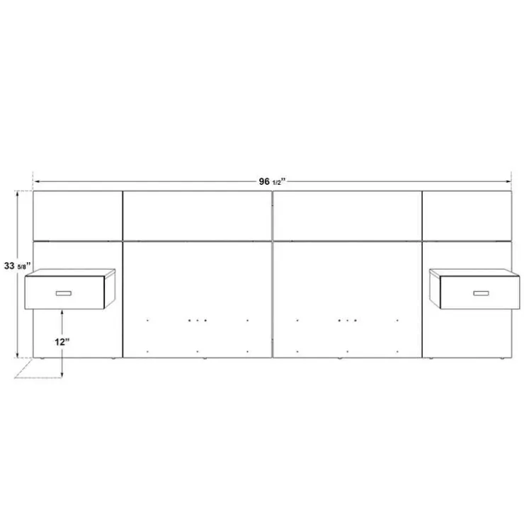 SUA-V Wall Units with 2 Integrated Nightstands for Queen Beds - Natural Sale