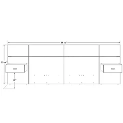 SUA-V Wall Units with 2 Integrated Nightstands for Queen Beds (60") Fashionista Best