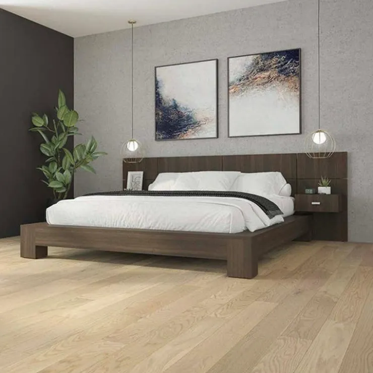 SUA-V Wall Units with 2 Integrated Nightstands for Queen Beds - Taupe Brown Online