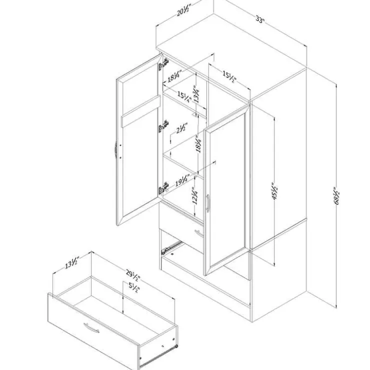 Meubles South Shore Wardrobe Armoire - South Shore Discount
