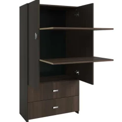 SUA-V Wardrobe with 2 Large Drawers - Brown Taupe Discount