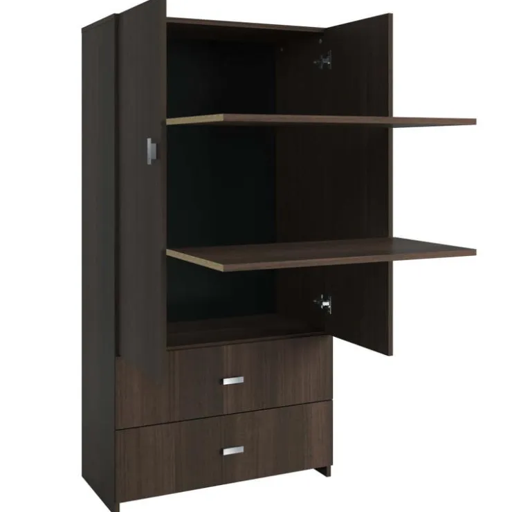 SUA-V Wardrobe with 2 Large Drawers - Brown Taupe Discount