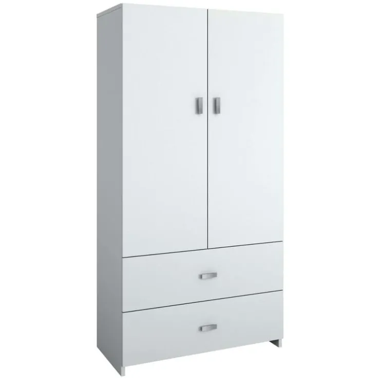 SUA-V Wardrobe with 2 Large Drawers - White New