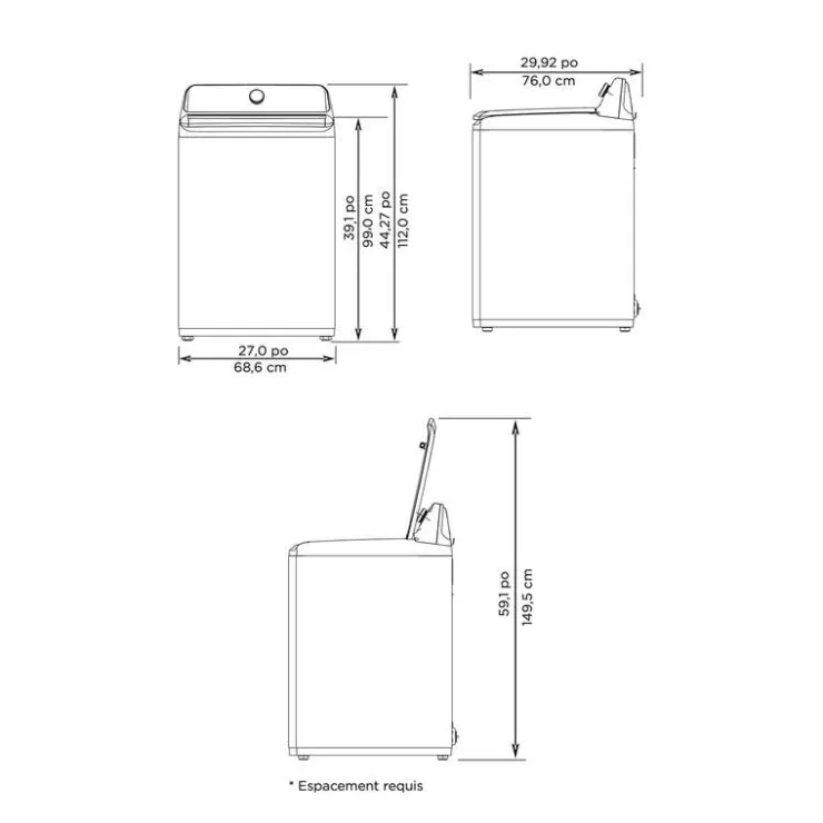 MIDEA Washer and Dryer Kit, Top-Load - MLTW5-MLTE5 Outlet