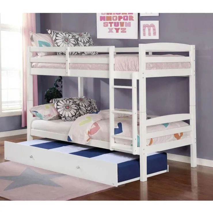 Bunk Bed with Trundle Bed - 39"/39" White Online