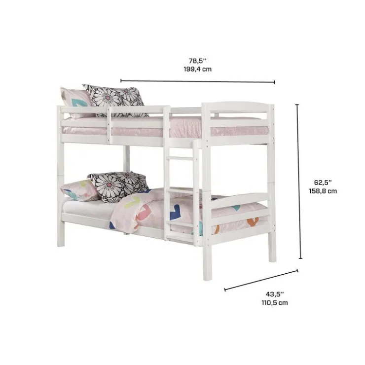 Bunk Bed with Trundle Bed - 39"/39" White Online