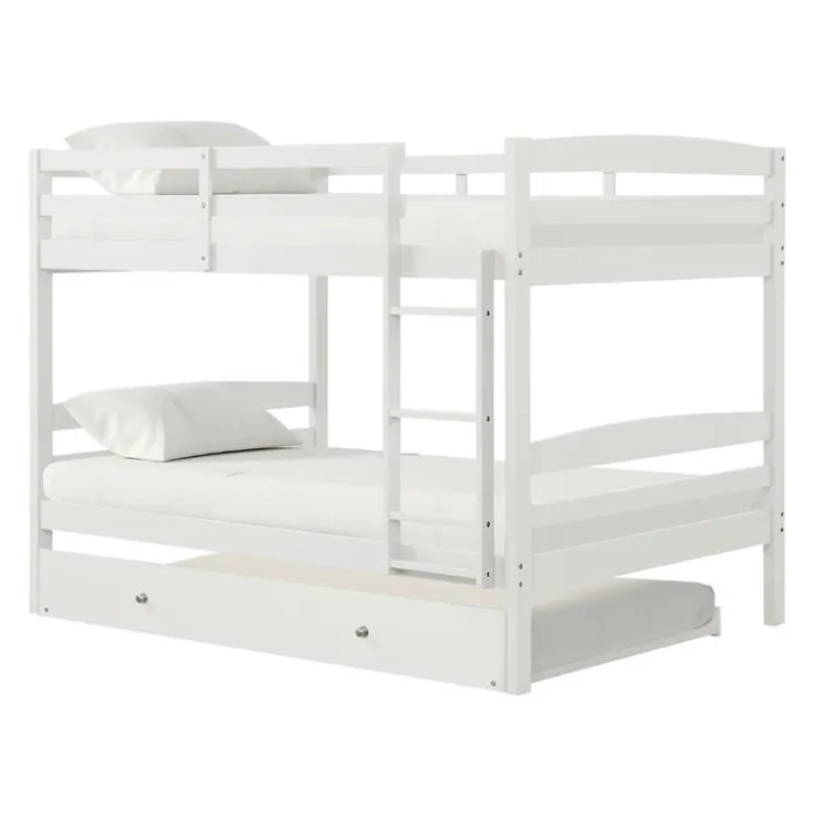 Bunk Bed with Trundle Bed - 54"/54" White Online