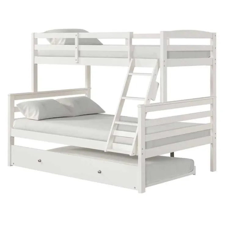Bunk Bed with Trundle Bed - 39"/54" White Online