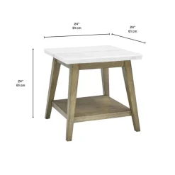 White Marble Top Side Table White / Naturel Outlet