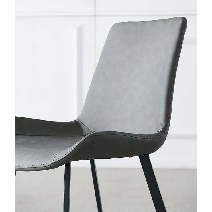 Sintered Stone Dining Set with 2 Grey Chairs - 48" White Discount