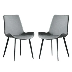 Sintered Stone Dining Set with 4 Grey Chairs - 48" White Outlet