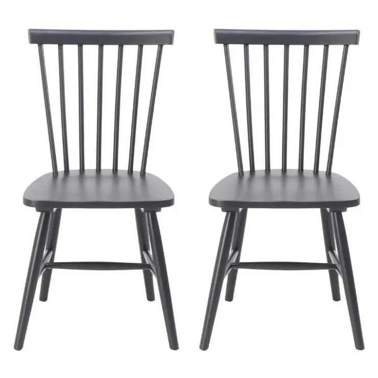 Wooden Chairs (Set of 2) - Black Hot