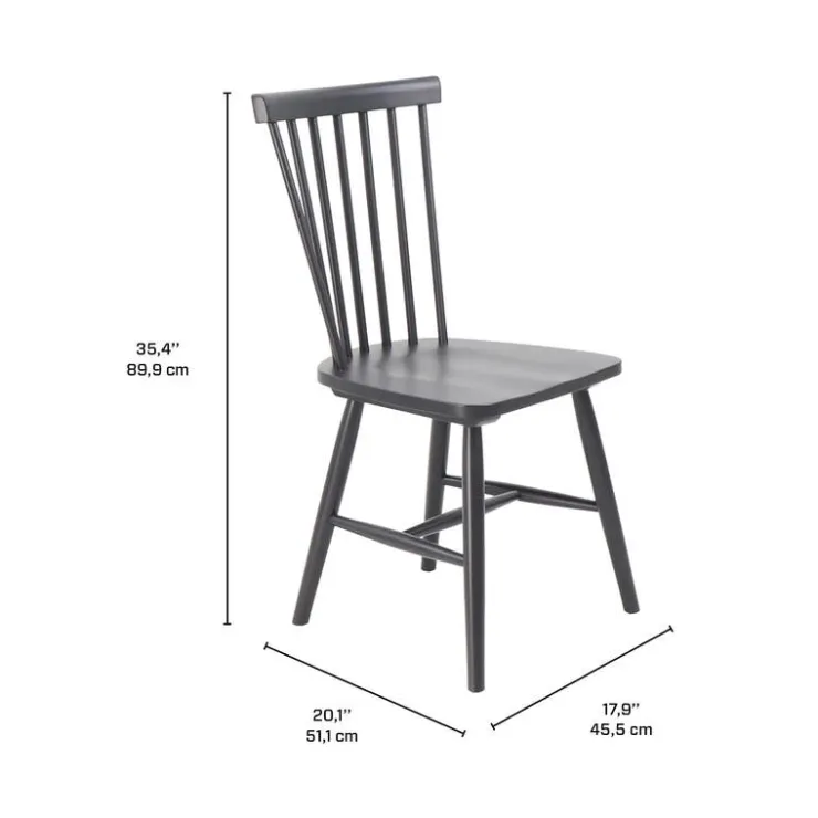 Wooden Chairs (Set of 2) - Black Hot