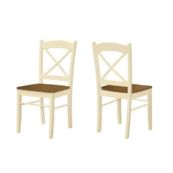 Monarch Wooden Chairs (Set of 2) - - Cream