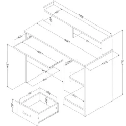 Meubles South Shore Work desk with charging outlet - South Shore Wheatered Oak Clearance