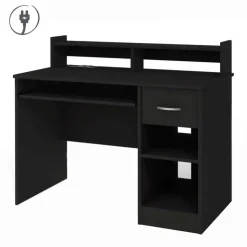 Meubles South Shore Work desk with charging outlet - South Shore Pure Black New