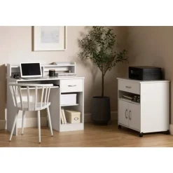 Meubles South Shore Work Desk with Charging Outlet - South Shore Pure White Sale