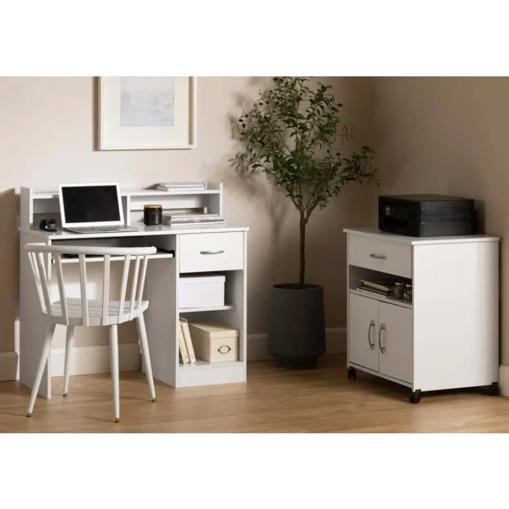 Meubles South Shore Work Desk with Charging Outlet - South Shore Pure White Sale