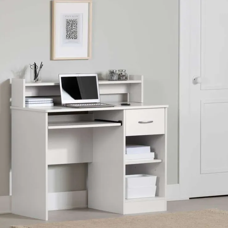 Meubles South Shore Work Desk with Charging Outlet - South Shore Pure White Sale