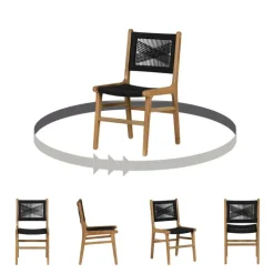 Meubles South Shore Woven Rope Chairs (Set of 2) - Black Black and Natural Outlet