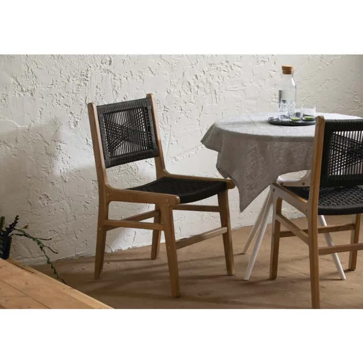 Meubles South Shore Woven Rope Chairs (Set of 2) - Black Black and Natural Outlet