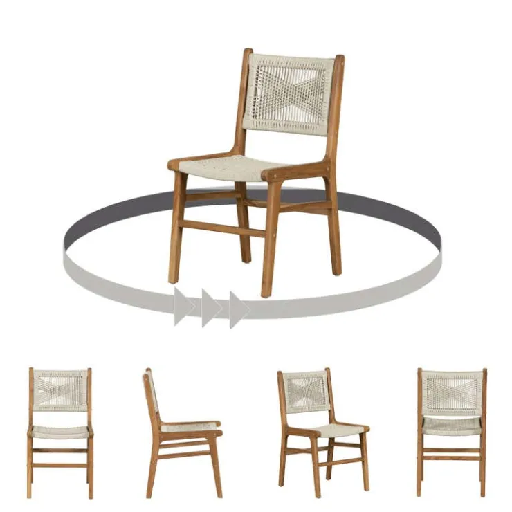 Meubles South Shore Woven Rope Chairs (Set of 2) - Cream Cream and Natural Hot