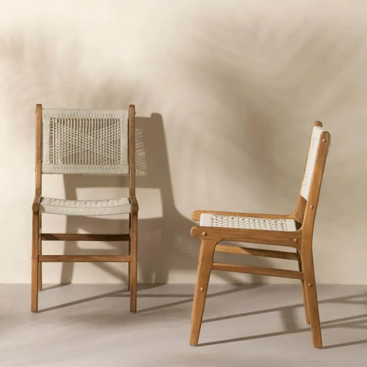 Meubles South Shore Woven Rope Chairs (Set of 2) - Cream Cream and Natural Hot